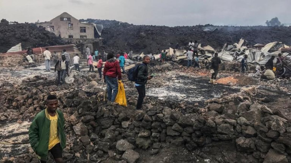 Le volcan Nyiragongo a tout détruit sur son passage.