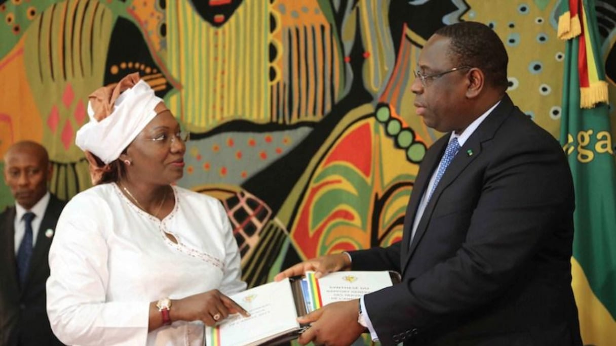 Aminata Tall, ex-présidente du Conseil économique social et environnemental avec le président Macky Sall.