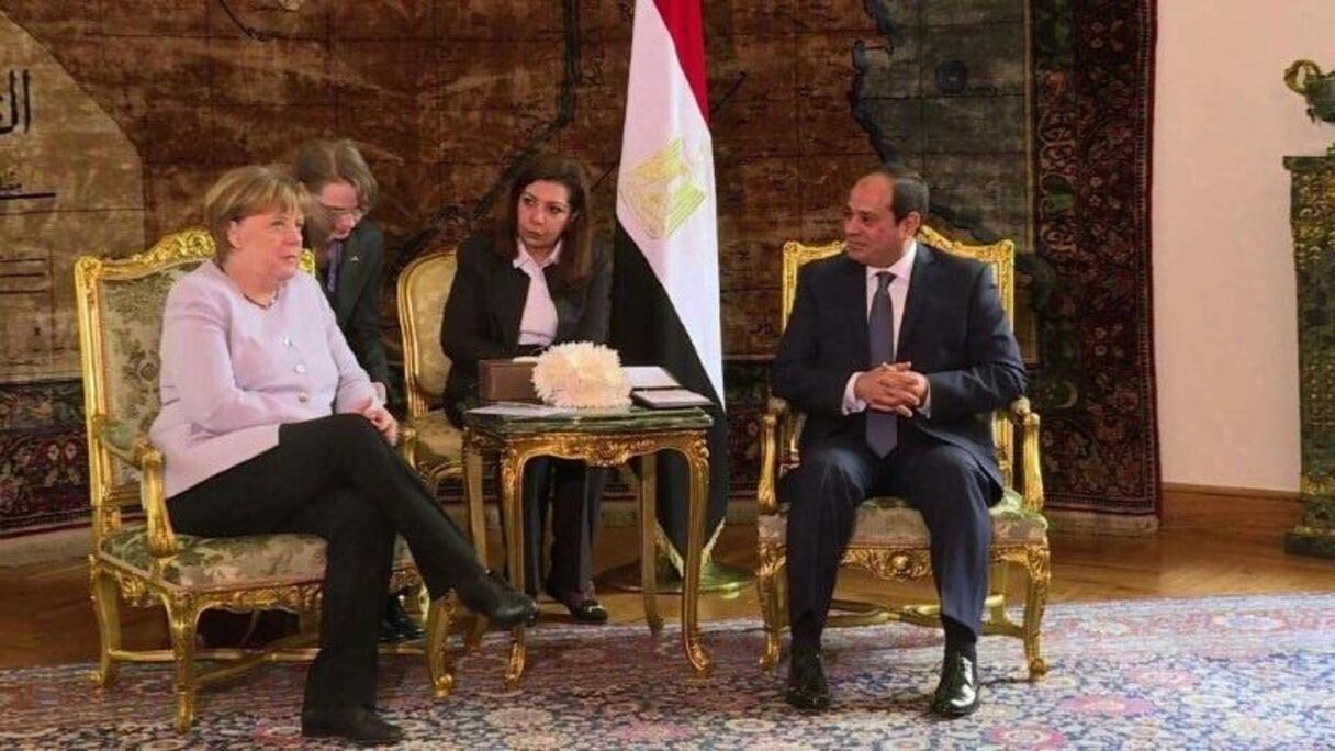 La Chancelière allemande Angela Merkel et le président égyptien Abdel Fattah Al-Sissi.