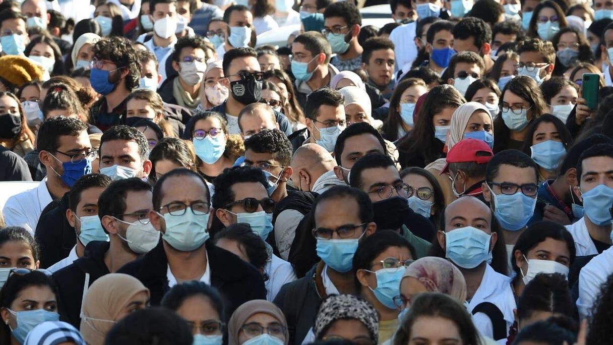 Des manifestants tunisiens.