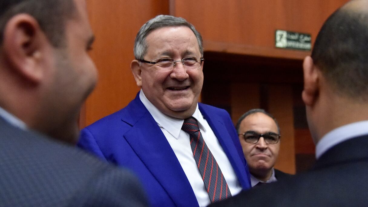 L'ex-PDG de Sonatrach, Abdelmounem Ould Kaddour, assiste à la présentation des résultats 2017 et du plan stratégique SH2030 du géant public algérien de l'énergie au siège de la société le 30 avril 2018.