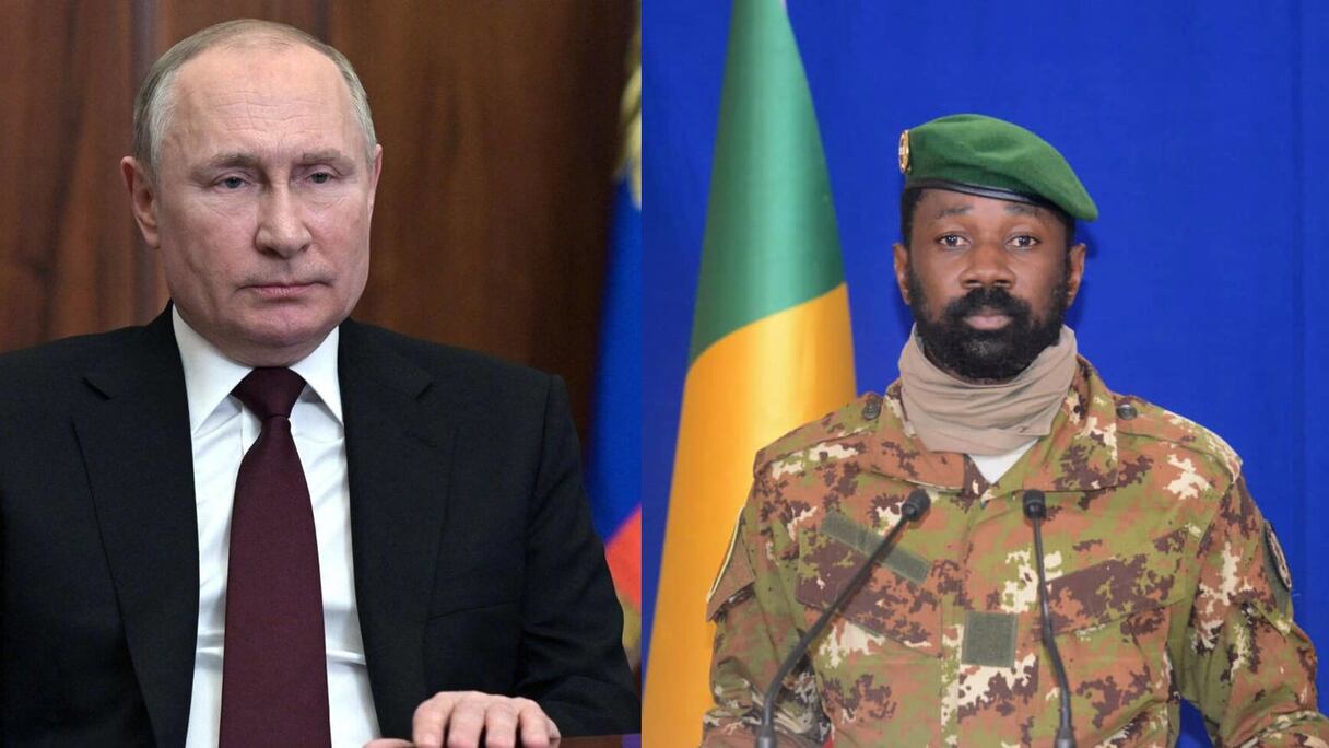 Valdimir Poutine et Assimi Goïta.