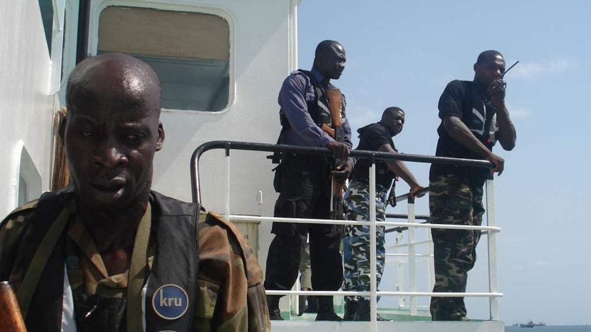 La marine nigériane en patrouille dans le Golfe de Guinée. L'essentiel des pirates sont originaires du Delta du Niger, au NIgéria.
