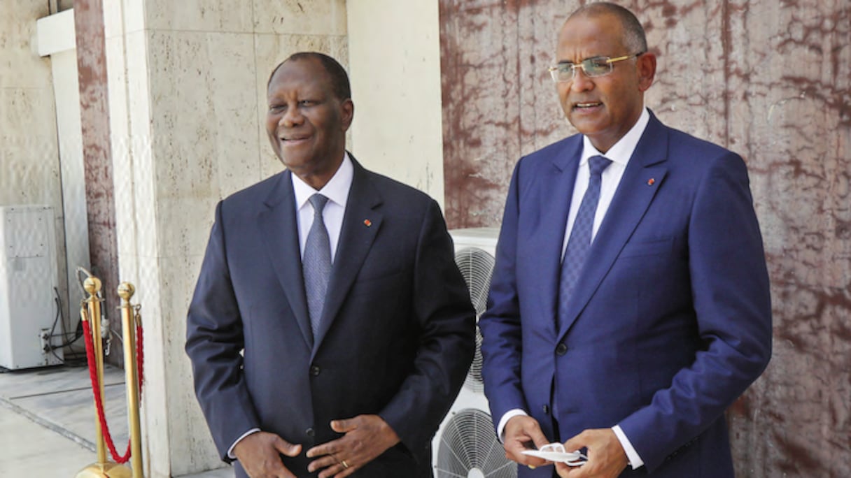 Le président ivoirien Alassane Ouattara et le Premier ministre Patrick Achi.
