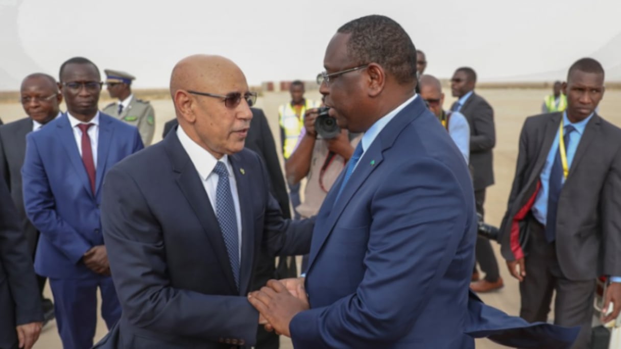 Les présidents Mohamed el Ghazouani de la Mauritanie et Macky Sall du Sénégal.