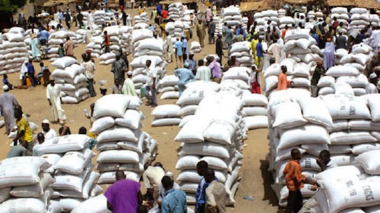 Marché de céréales.