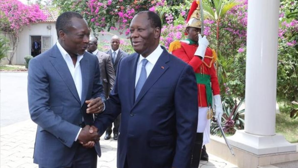 Patrice Talon, président du Bénin, et Alassane Ouattara, président de la Côte d'Ivoire.