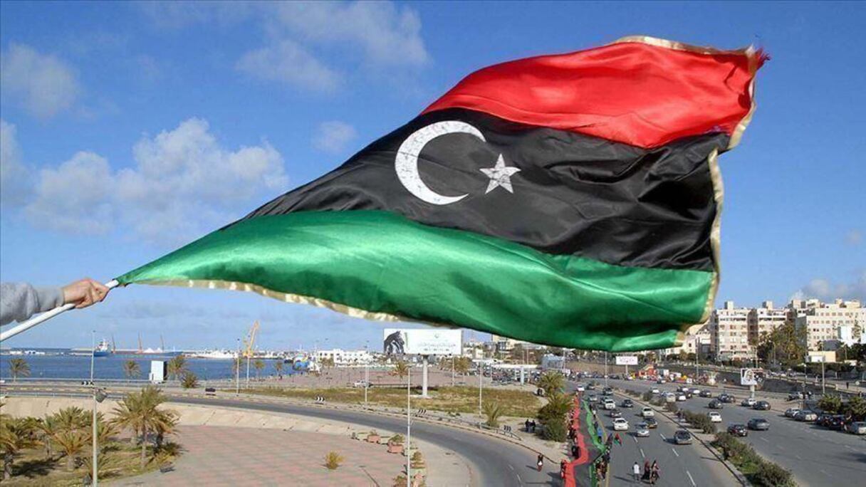 Le drapeau libyen.