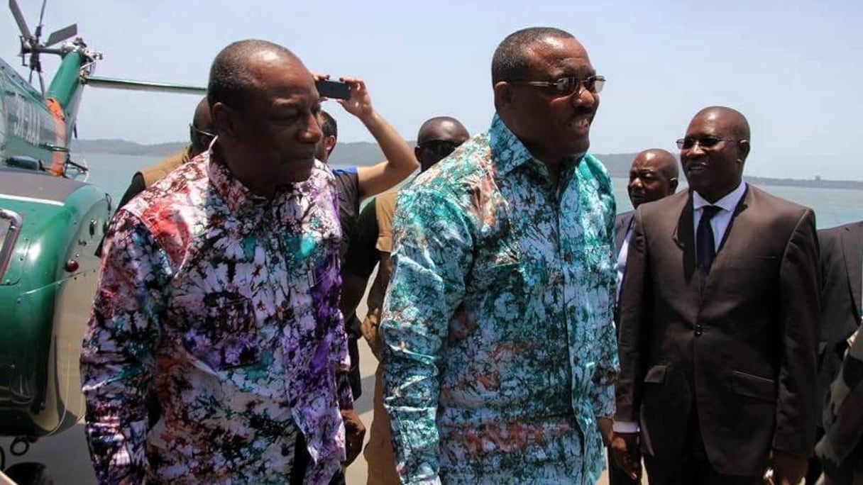 Le Premier éthiopien Hailemariam Desalegn (à droite) avec le président Alpha Condé à Conakry.