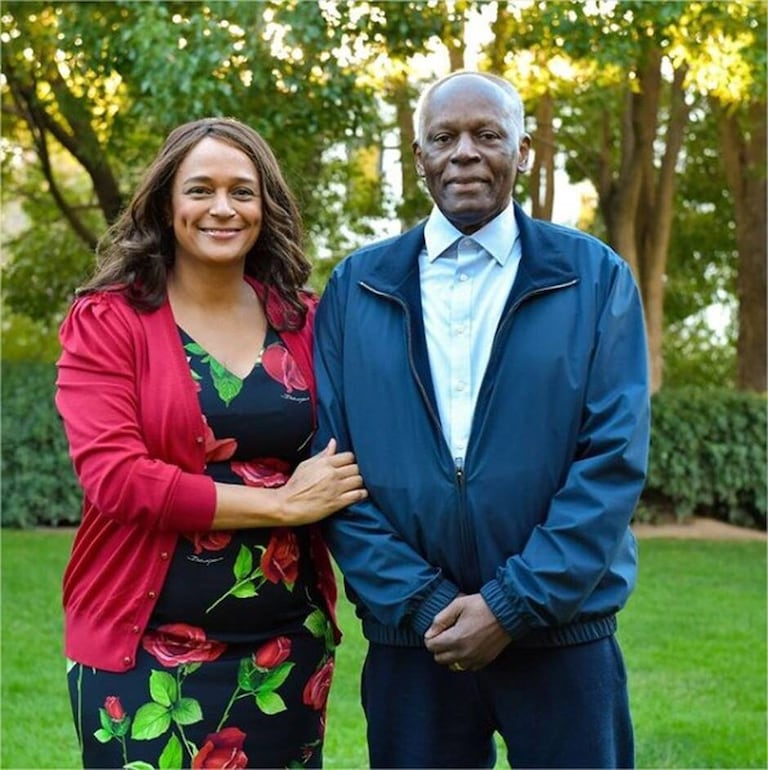 Jose Eduardo dos Santos et sa fille Isabel.