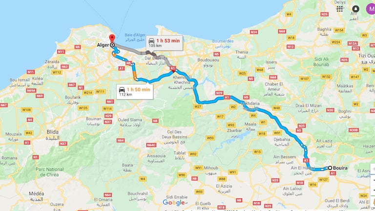 Bouira située à seulement 104km d'Alger est devenue une ville rebelle.