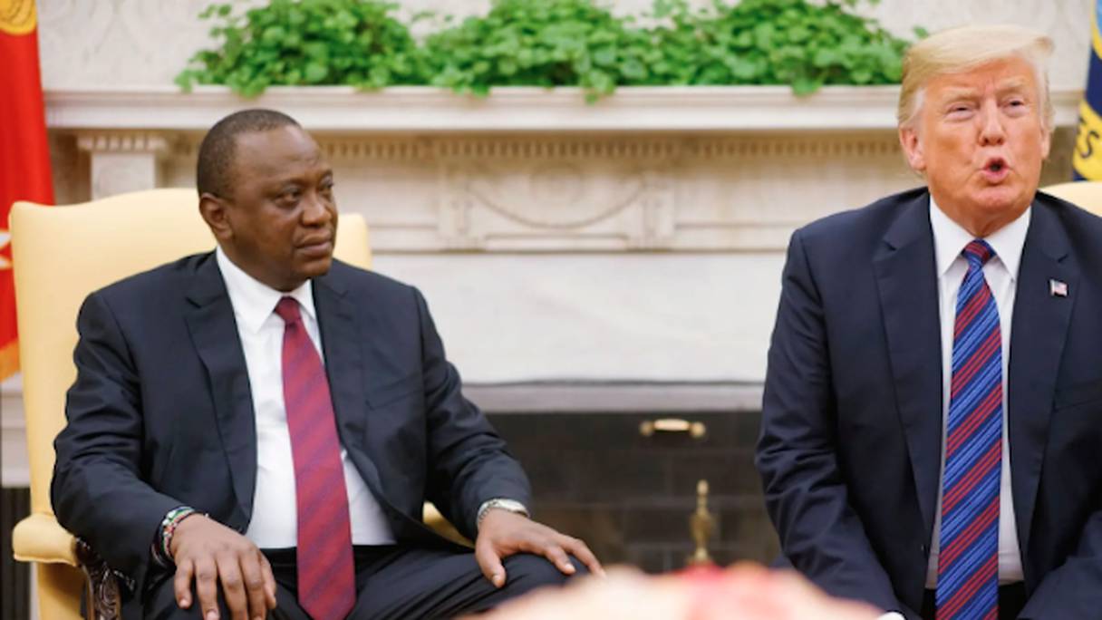 Les présidents Uhuru Kenyatta (Kenya) et Donald Trump (Etats-Unis). 